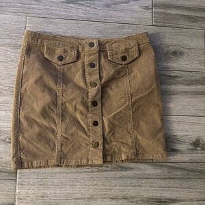 Tan Button-Front Women's Skirt
